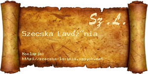 Szecska Lavínia névjegykártya